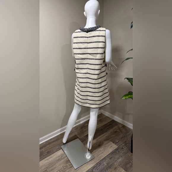 Tuckernuck Jackie Tweed Shift Dress M NWT Navy Stripe Bouclé Classic Sleeveless - Picture 8 of 15